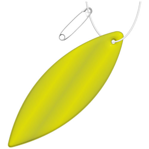 Attache réfléchissante personnalisable en forme d'ellipse Jaune néon